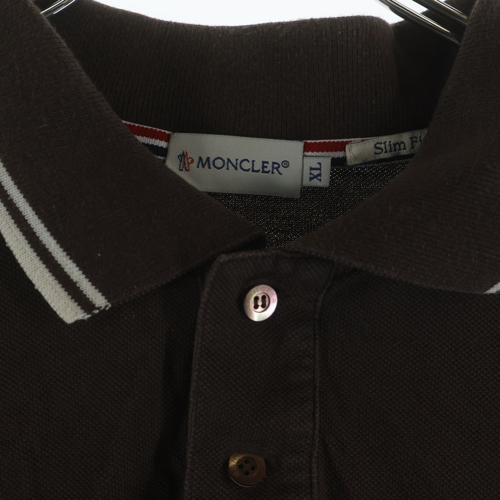 MONCLER(モンクレール) BEAMS別注 胸ロゴワッペン 半袖ポロシャツ ブラウン 84641