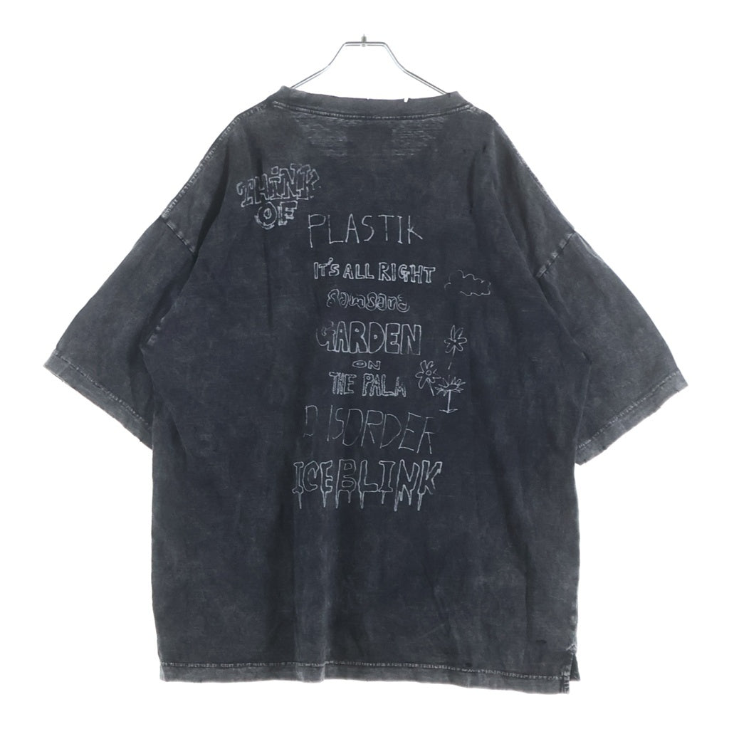MAISON MIHARAYASUHIRO(メゾンミハラヤスヒロ) 24AW Distressed Cat Print デストロイ キャットプリント 半袖 クルーネック Tシャツ ブラック A13TS611