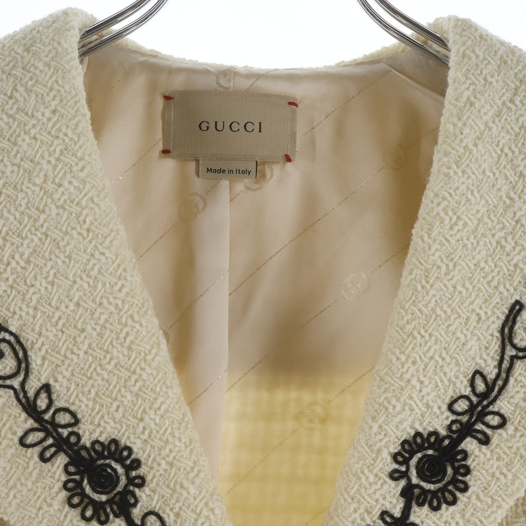 GUCCI(グッチ) ブルブレスト ツイード テーラードジャケット キッズ ホワイト 767793 ZAPNV