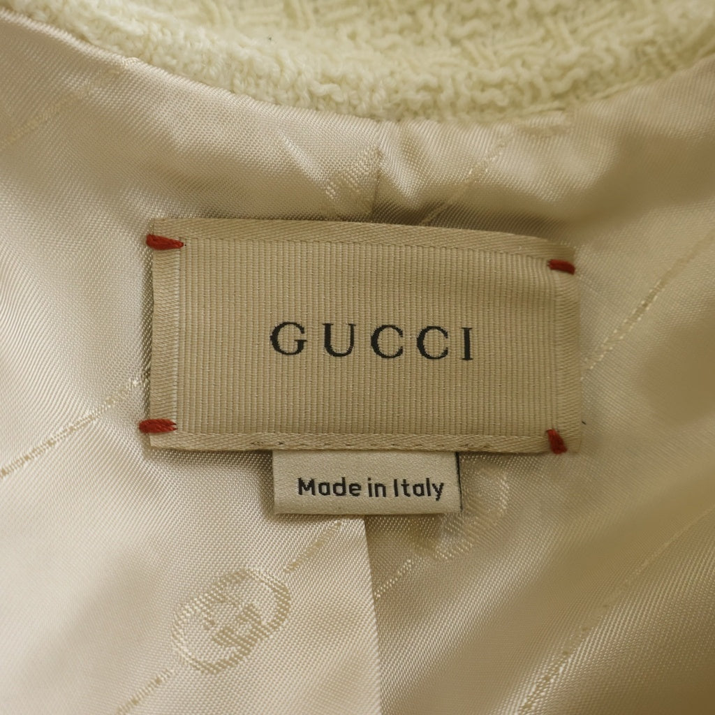 GUCCI(グッチ) ブルブレスト ツイード テーラードジャケット キッズ ホワイト 767793 ZAPNV