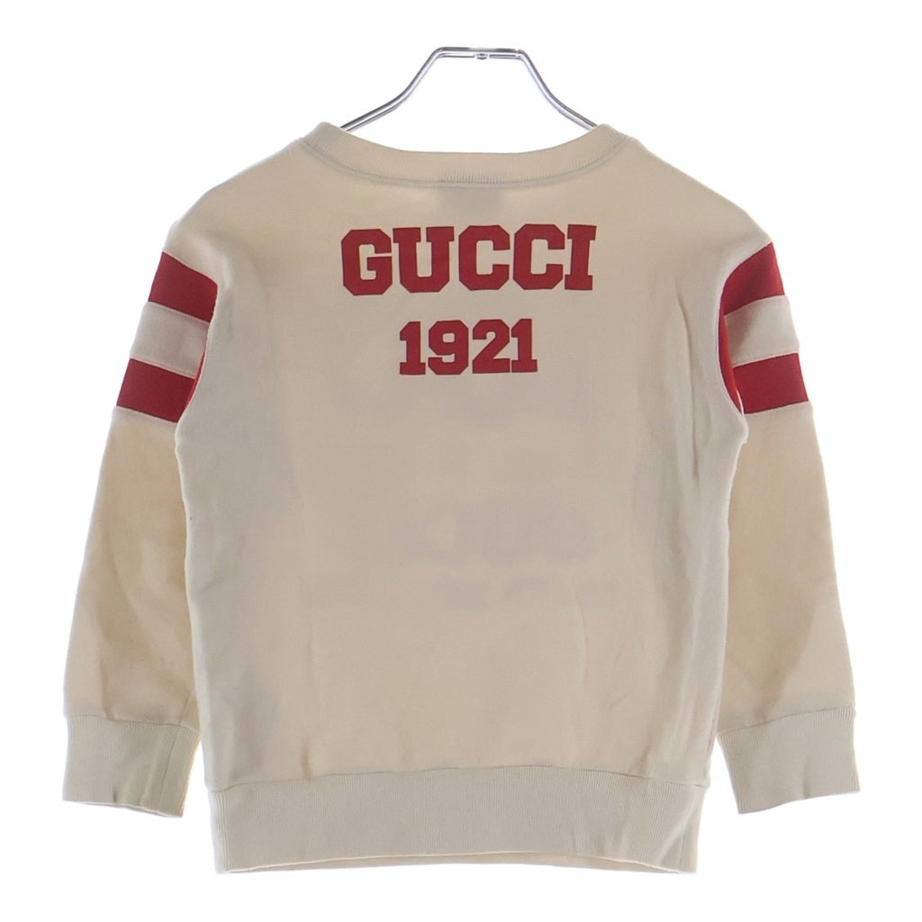 GUCCI(グッチ) Graphic Printed Sweatshirt 両面プリント クルーネック 長袖スウェット トレーナー アイボリー キッズ 681993 XJD1W