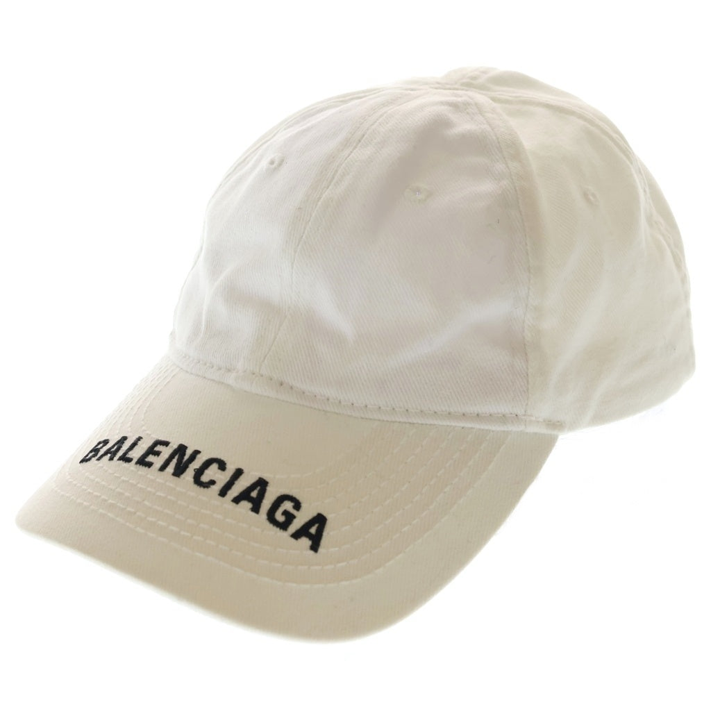 BALENCIAGA(バレンシアガ) ロゴ刺繍 コットン キャップ ホワイト