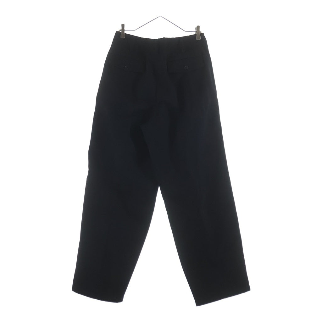 Y's for men(ワイズフォーメン) ウール混 サイドライン 3タックスラックスパンツ ブラック MR-P12-102