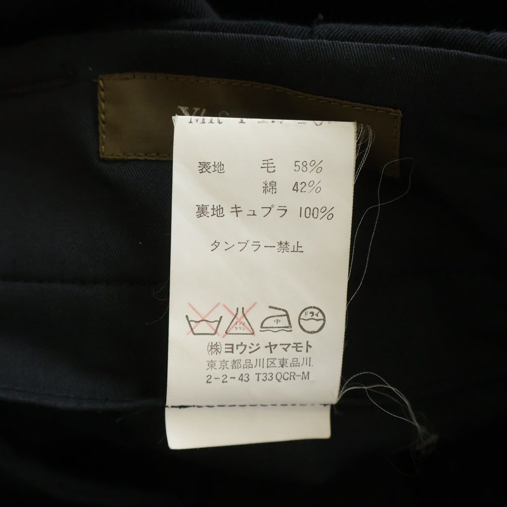 Y's for men(ワイズフォーメン) ウール混 サイドライン 3タックスラックスパンツ ブラック MR-P12-102
