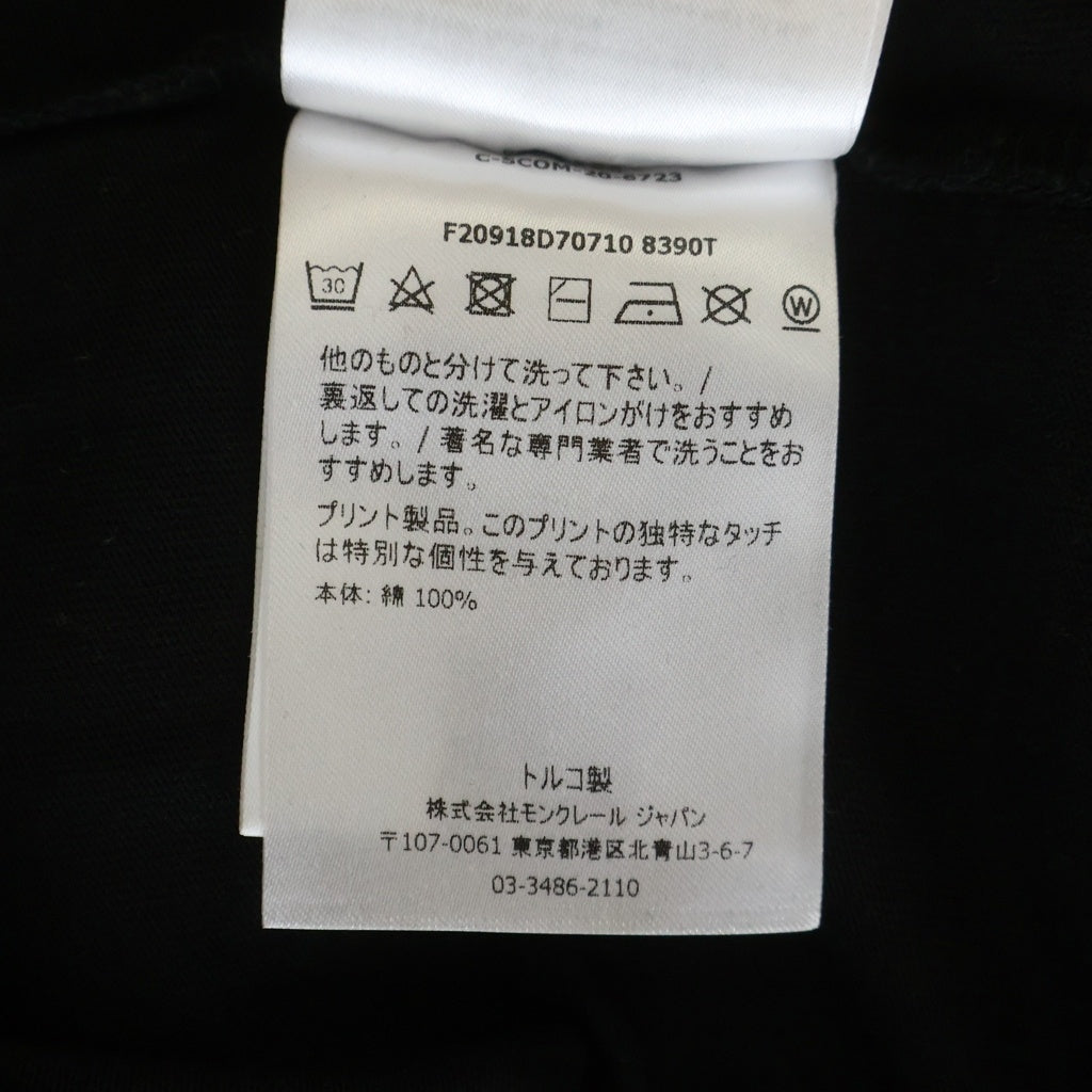 MONCLER(モンクレール) ラバーワッペン付き 長袖Tシャツ ロングスリーブカットソー ブラック F20918D70710