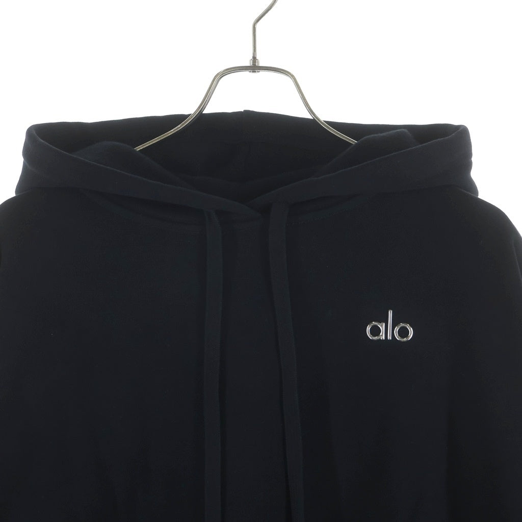 Alo Yoga(アローヨガ) ACCOLADE HOODIE アコレードフーディ ロゴプルオーバーパーカー ブラック U3032RG