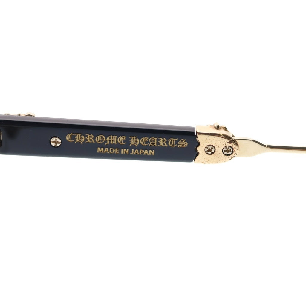 CHROME HEARTS(クロムハーツ) EVAGILIST ダガーテンプル装飾 ハーフリム 眼鏡 メガネ ブラック/ゴールド