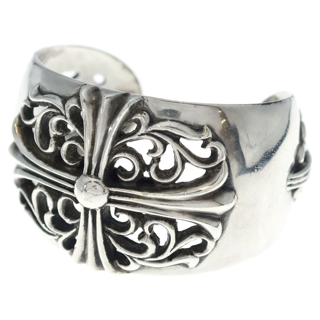 CHROME HEARTS(クロムハーツ) FLRL CRS CUFF フローラルクロスワイドカフ シルバーブレスレット