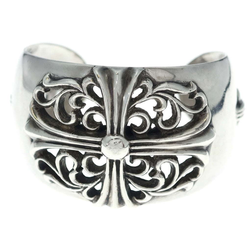 CHROME HEARTS(クロムハーツ) FLRL CRS CUFF フローラルクロスワイドカフ シルバーブレスレット