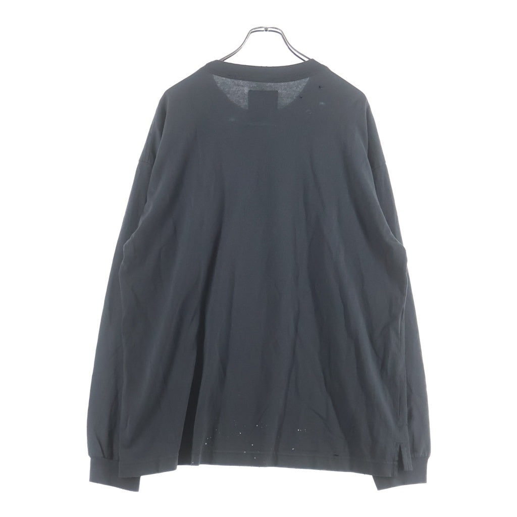MAISON MIHARAYASUHIRO(メゾンミハラヤスヒロ) LEON Print Distressed LS T-shirt レオン プリントディストレスドロングスリーブTシャツ クルーネック長袖カットソー グレー J14LT761
