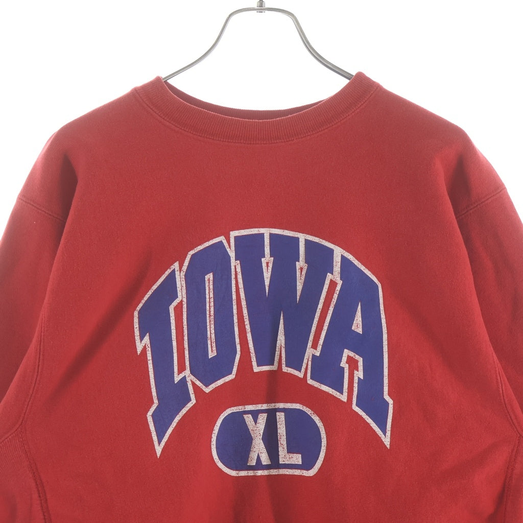 CHAMPION(チャンピオン) 80s REVERSE WEAVE IOWA リバースウィーブ アイオワ トリコタグ フロントプリント スウェットトレーナー レッド