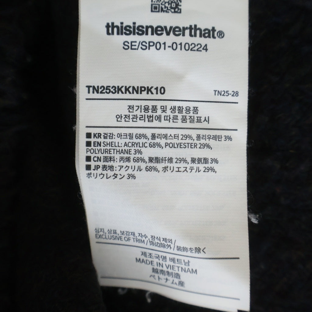 THISISNEVERTHAT(ディスイズネバーザット) Heart Logo knit Sweater ハートロゴ ニットセーター フロントデザイン ダークネイビー