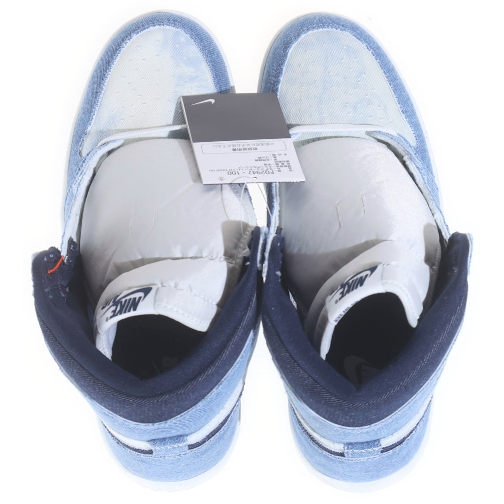 NIKE(ナイキ) AIR JORDAN 1 RETRO HIGH OG DENIM エアジョーダン1 レトロ デニム ハイカットスニーカー インディゴ/ホワイト US9/27cm FQ2947-100