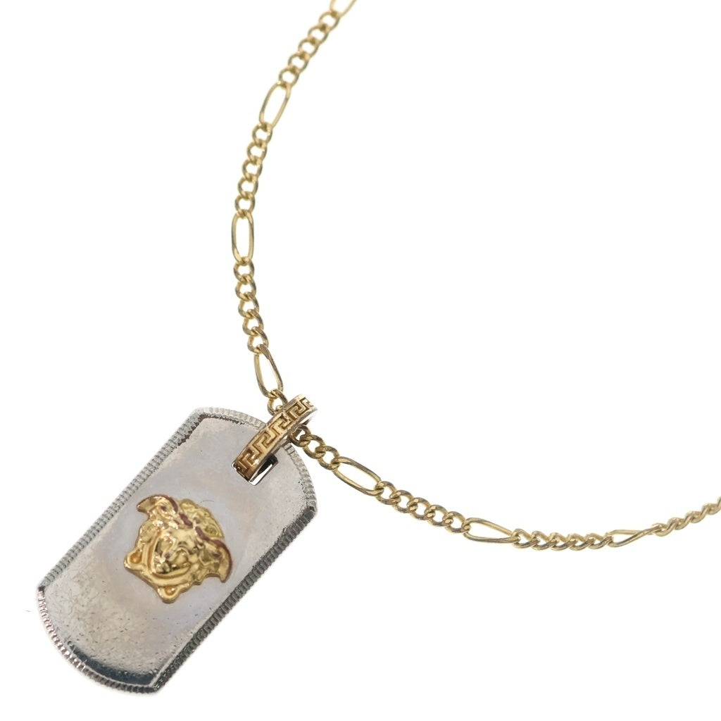 VERSACE(ヴェルサーチ) メデューサロゴプレート ネックレス シルバー/ゴールド レディース