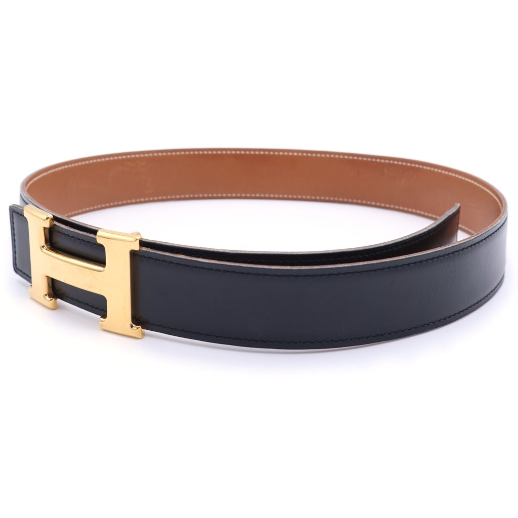 HERMES(エルメス) コンスタンス ベルト リバーシブル ゴールド金具 ◯X刻印 ブラック/ブラウン レディース