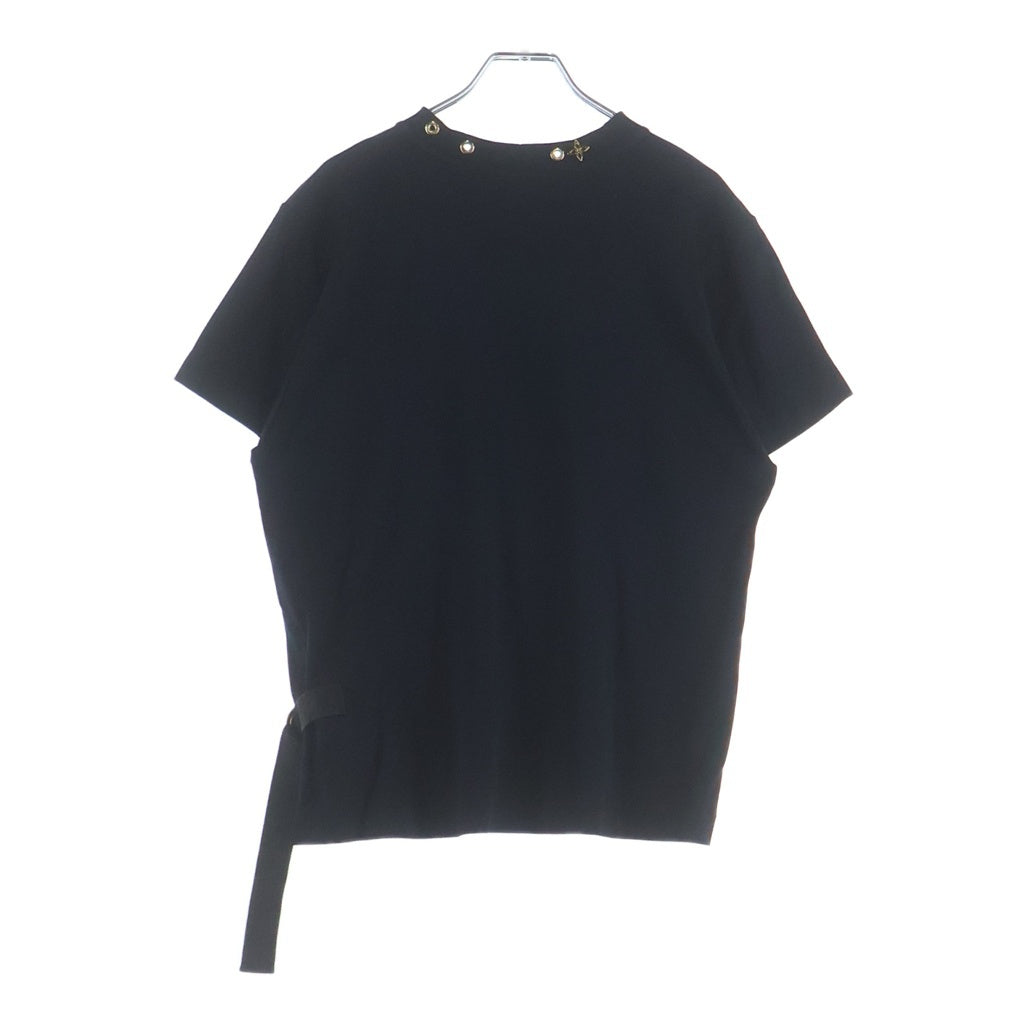 LOUIS VUITTON(ルイヴィトン) 19SS サイドストラップ ネックモチーフ レディース 半袖Tシャツ カットソー ブラック FGTS03