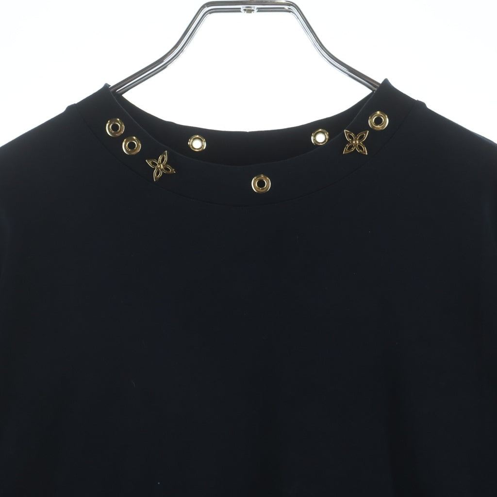 LOUIS VUITTON(ルイヴィトン) 19SS サイドストラップ ネックモチーフ レディース 半袖Tシャツ カットソー ブラック FGTS03
