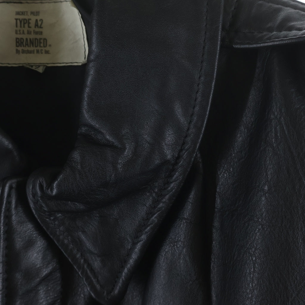 VINTAGE(ヴィンテージ) ORCHARD オーチャード U.S. ARMY AIRFORCE TYPE A2 LEATHER FLIGHT JACKET レザーフライトジャケット ジップアップブルゾン ブラック