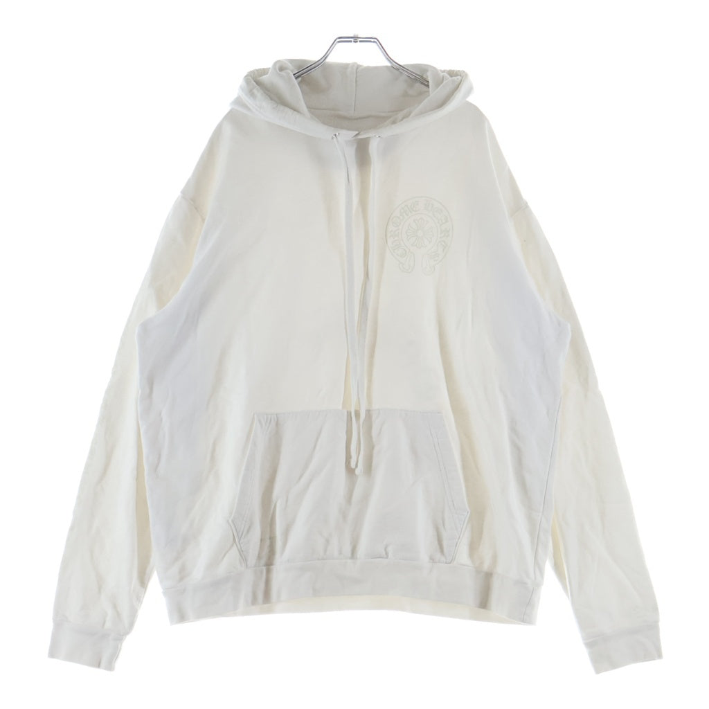 CHROME HEARTS(クロムハーツ) WWW.CHROMEHEARTS.COM HOODIE オンライン限定ホースシューバックプリントプルオーバーパーカー ホワイト