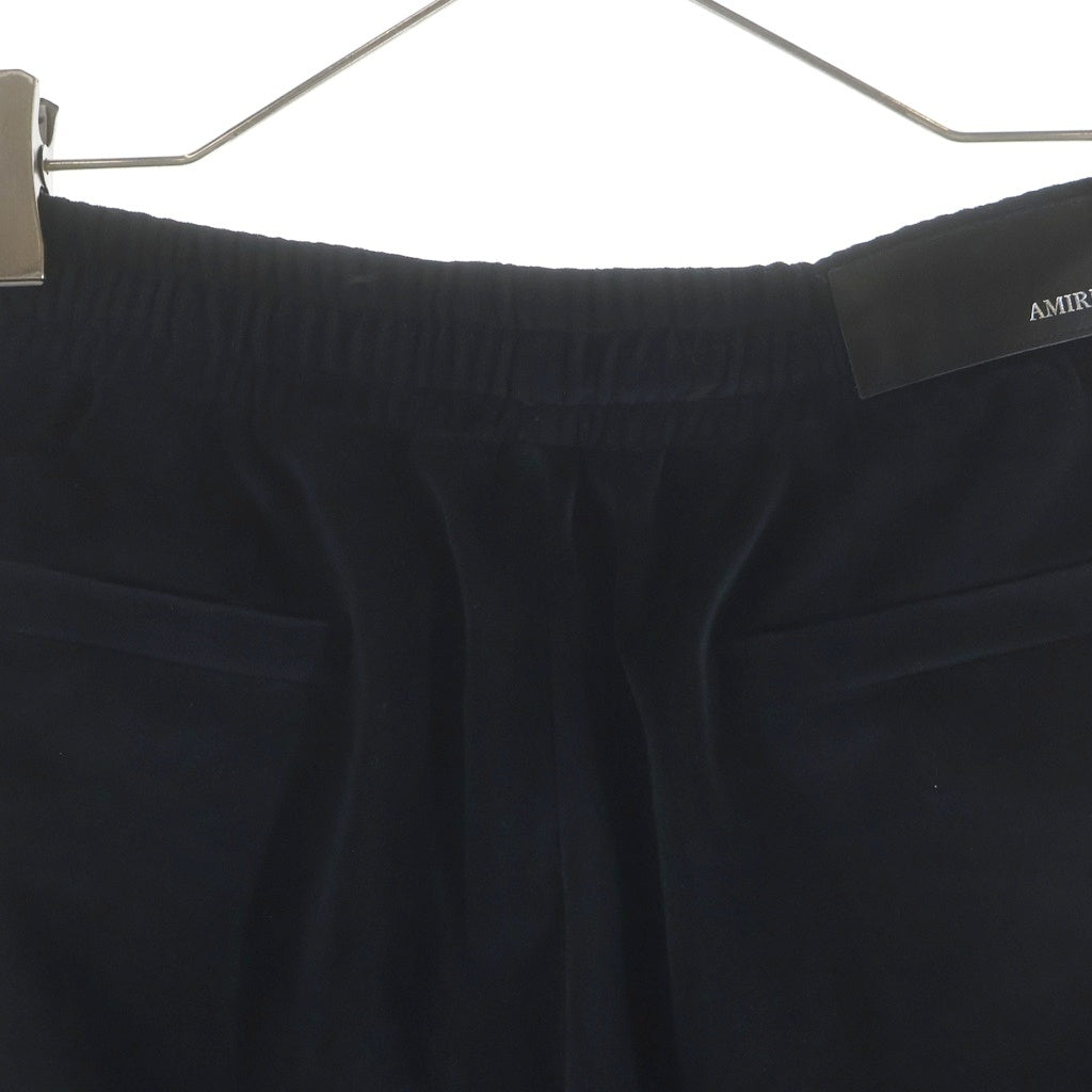AMIRI(アミリ) Velvet Flare Track Pant AMロゴ刺繍 ベルベット トラックパンツ ブラック AMPATP1023