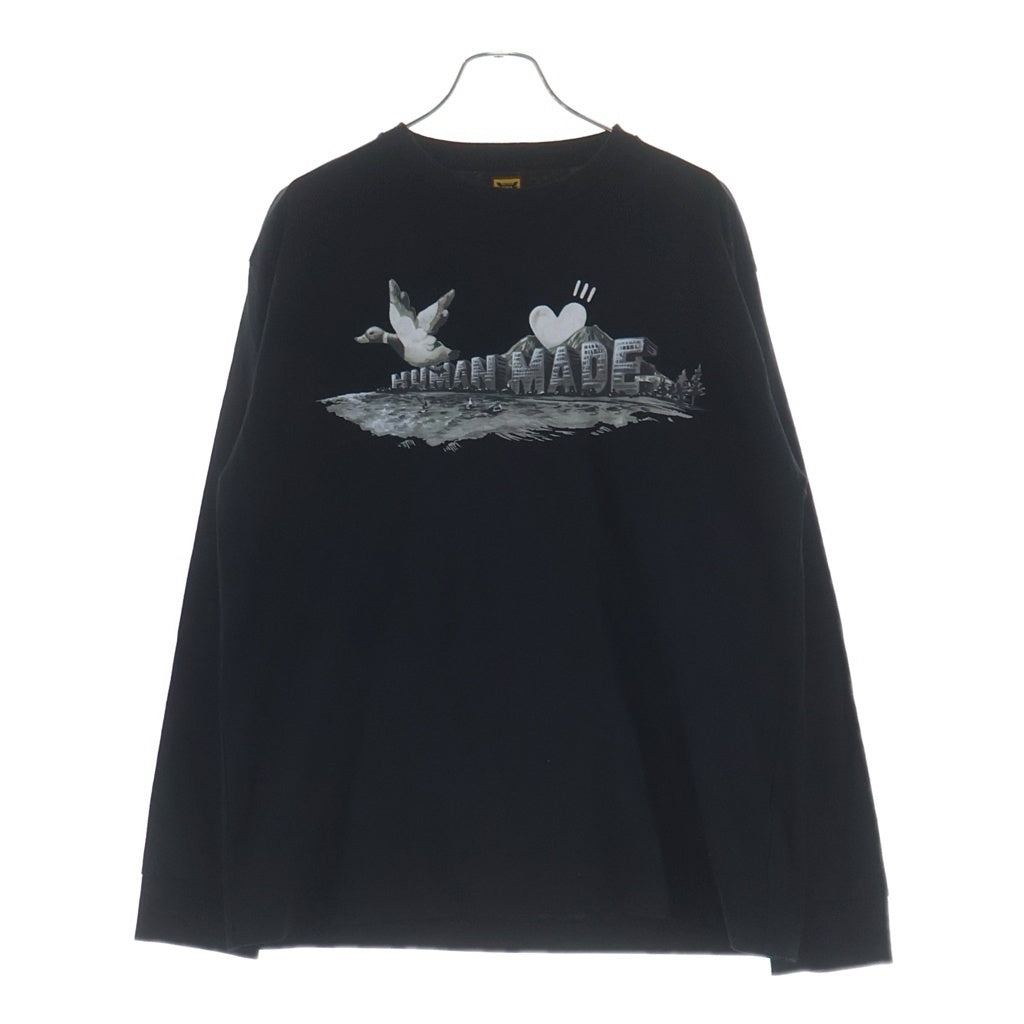 HUMAN MADE(ヒューマンメイド) 24AW GRAPHIC L/S T-SHIRT グラフィック 長袖 クルーネック カットソー ブラック HM28CCS010