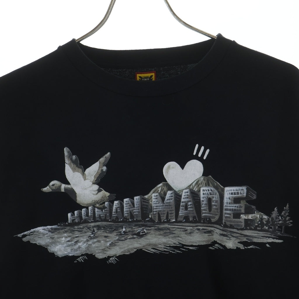 HUMAN MADE(ヒューマンメイド) 24AW GRAPHIC L/S T-SHIRT グラフィック 長袖 クルーネック カットソー ブラック HM28CCS010
