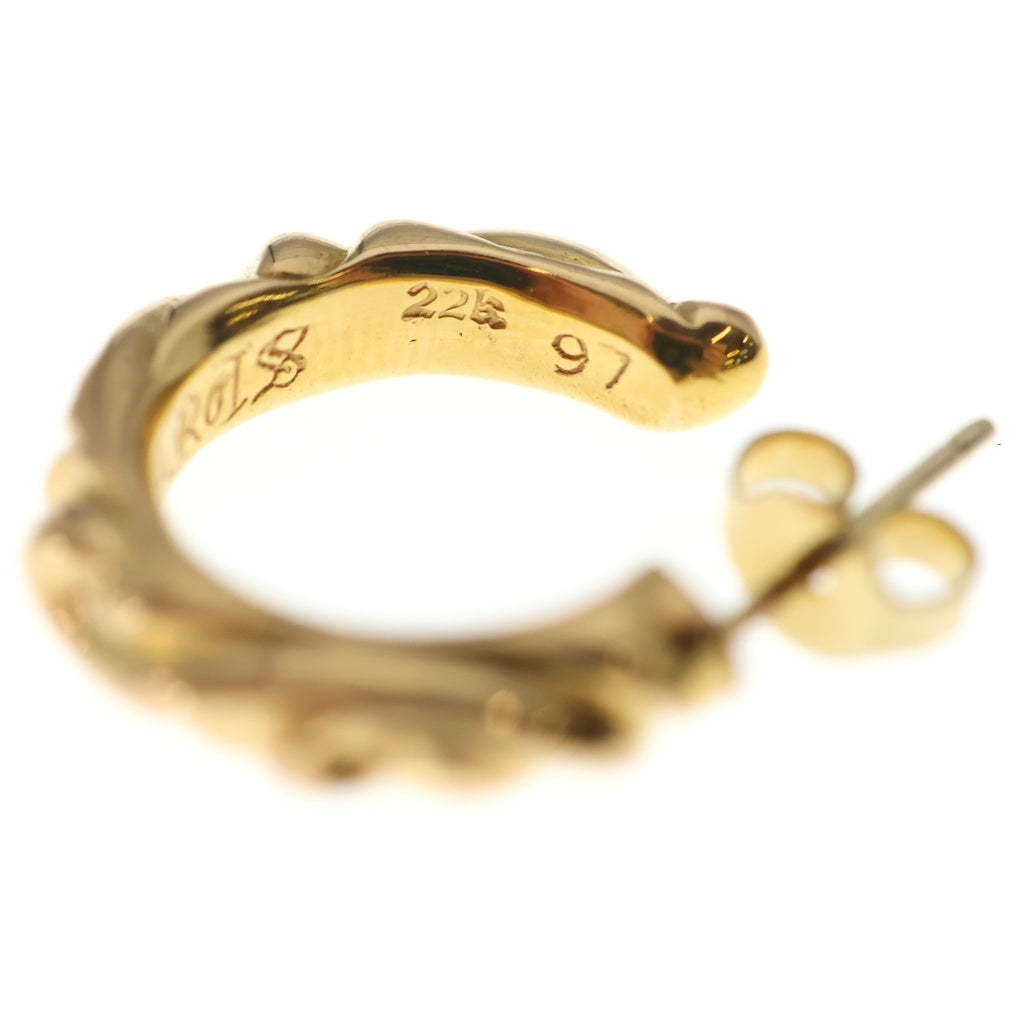 CHROME HEARTS(クロムハーツ) 22K HOOP SCROOL 1 22Kスクロールフープ ゴールドピアス