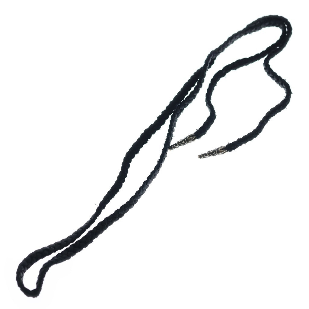 CHROME HEARTS(クロムハーツ) LEATHER BRAID スクロールレザーブレード ネックレス ブラック/シルバー