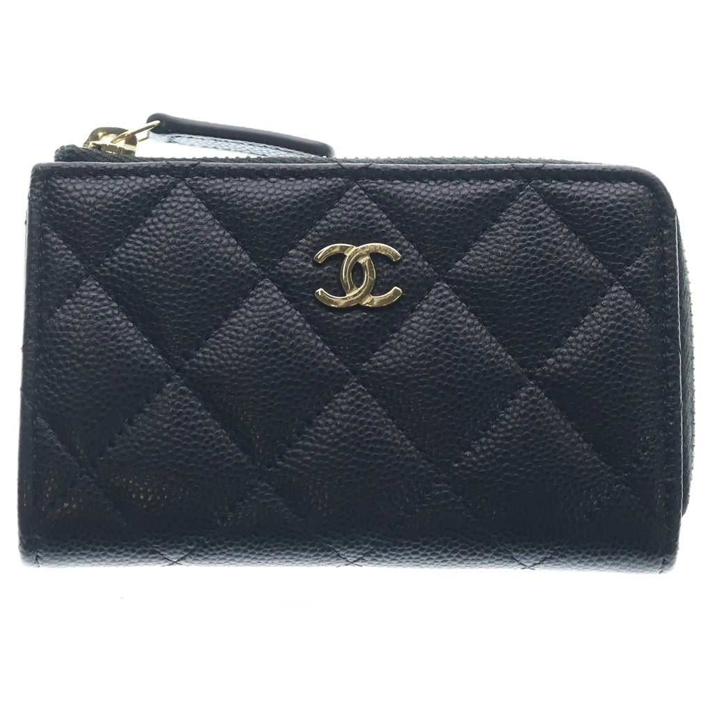 CHANEL(シャネル) コインケース キャビアスキン キーリング付き フラグメントケース ブラック AP0221 レディース