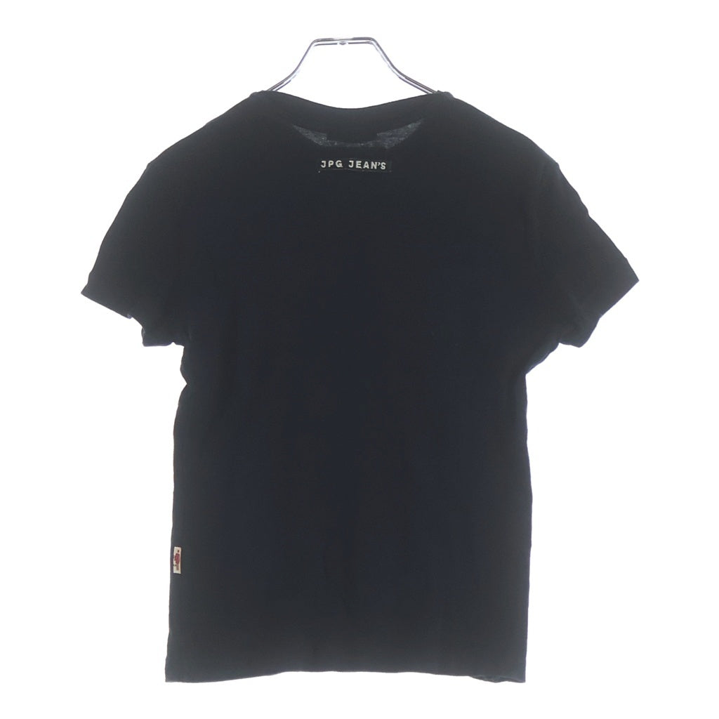 Jean Paul GAULTIER(ジャンポールゴルチエ) 00s フロントプリント クルーネック半袖Tシャツ ショートスリーブカットソー ブラック レディース G700200