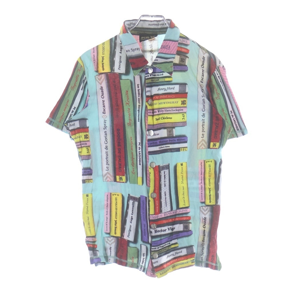 Jean Paul GAULTIER(ジャンポールゴルチエ) ブックカバーデザイン 総柄 フルスナップボタン 半袖シャツ マルチカラー レディース