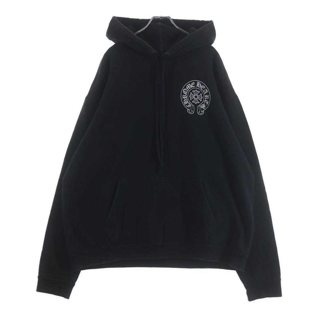 CHROME HEARTS(クロムハーツ) SWTSHRT HD Los Angeles LTD ロサンゼルス限定 バックホースシュープリント プルオーバーパーカー フーディー ブラック