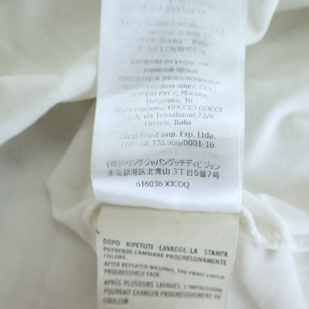 GUCCI(グッチ) 20SS オーバーサイズ フロントプリント クルーネック半袖Tシャツ ショートスリーブカットソー ホワイト 616036 XJCOQ