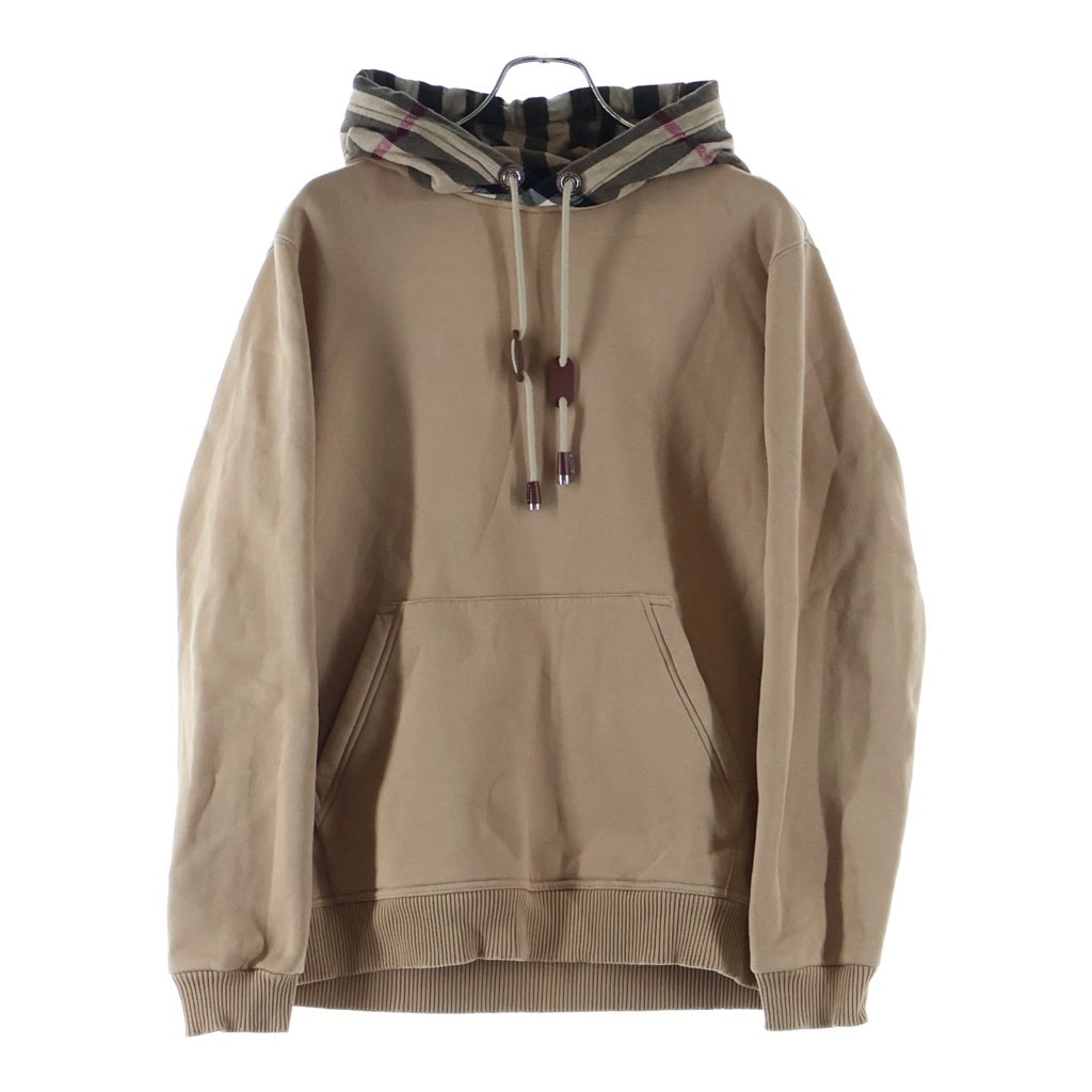 BURBERRY(バーバリー) チェックトリム コットンブレンドフーディー プルオーバーパーカー キャメル PTSIC9315VIL