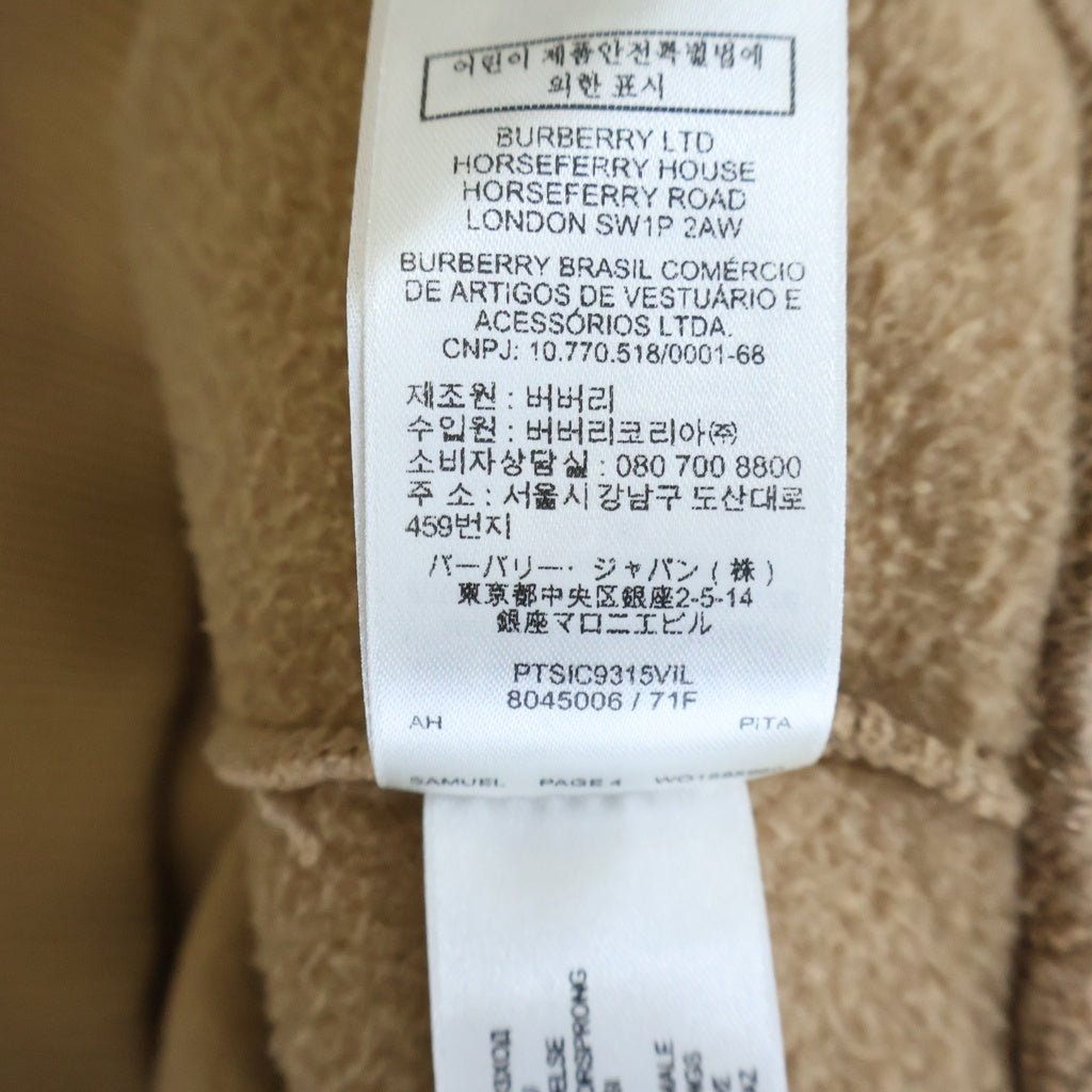 BURBERRY(バーバリー) チェックトリム コットンブレンドフーディー プルオーバーパーカー キャメル PTSIC9315VIL