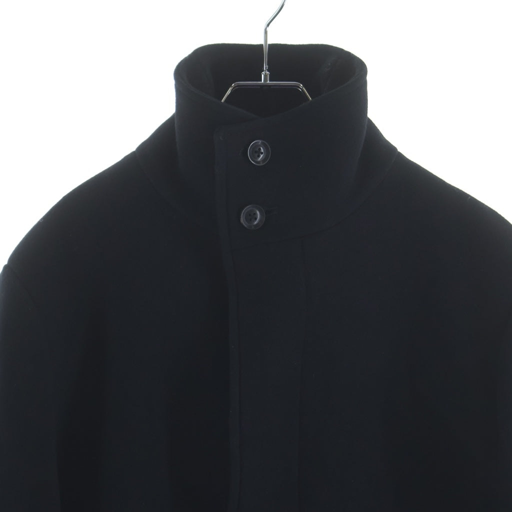 jun hashimoto(ジュンハシモト) 18AW STAND COLLAR COAT スタンドカラー メルトン コート ブラック 1011820005