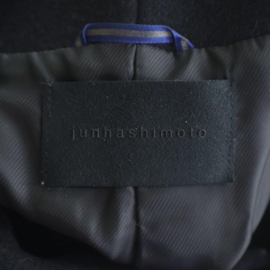 jun hashimoto(ジュンハシモト) 18AW STAND COLLAR COAT スタンドカラー メルトン コート ブラック 1011820005