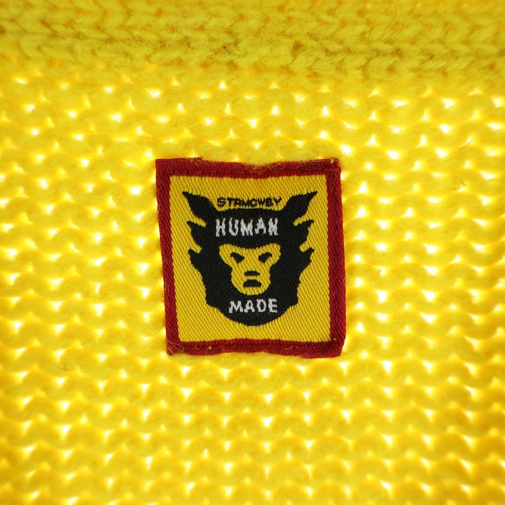 HUMAN MADE(ヒューマンメイド) LOW GAUGE KNIT CARDIGAN Hロゴワッペン ニット カーディガン イエロー