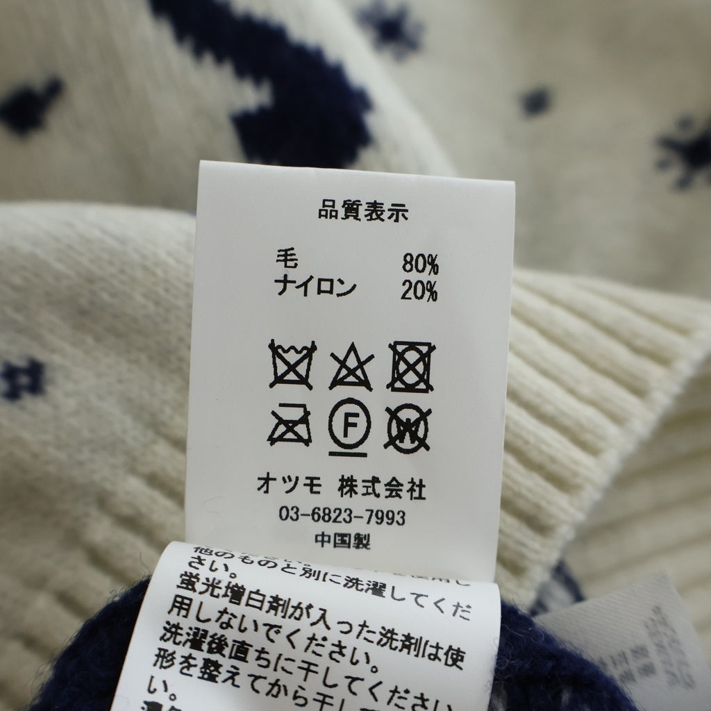 HUMAN MADE(ヒューマンメイド) ×POLAR ポーラー シロクマ クルーネック 長袖ニット セーター ホワイト