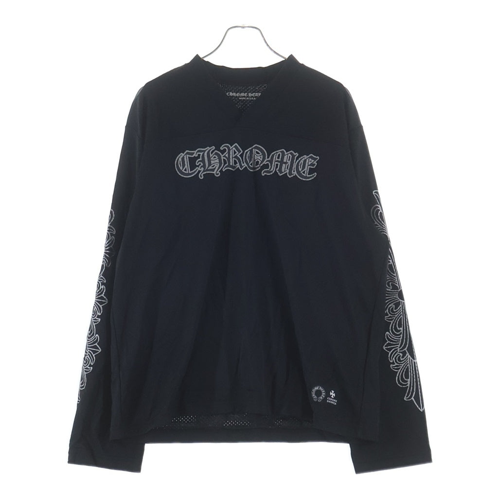 CHROME HEARTS(クロムハーツ) MESH WARM UP JERSEY メッシュワームアップジャージゲームシャツ 長袖Tシャツカットソー ロンT ブラック