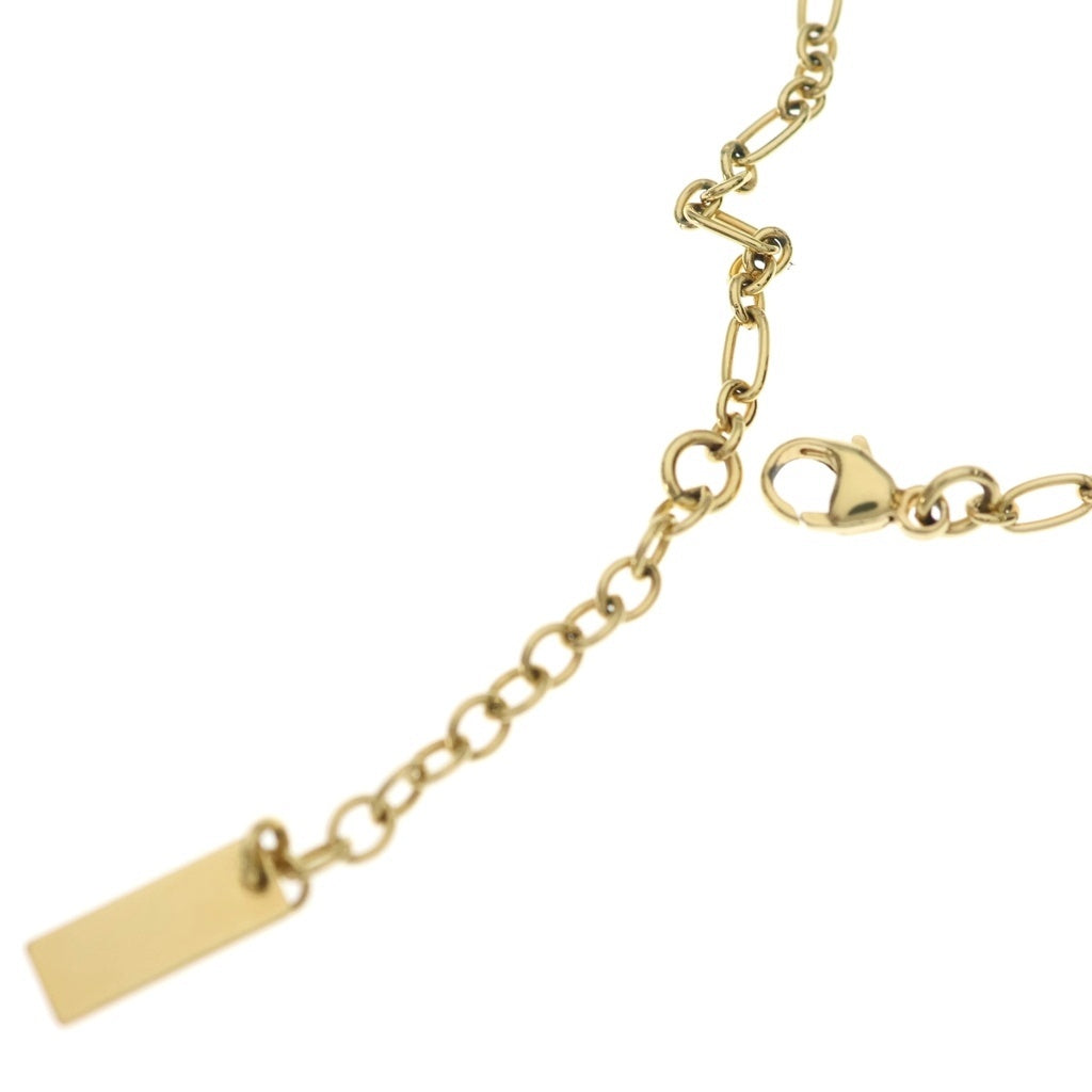SAINT LAURENT PARIS(サンローランパリ) チェーンネックレス ロゴプレート ゴールド