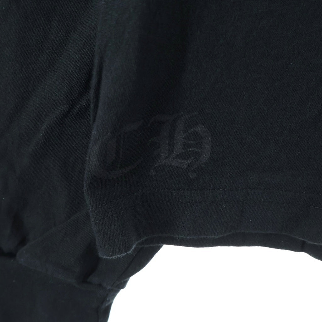 CHROME HEARTS(クロムハーツ) FLRL CRS HORSESHOE L/S バックホースシュー 袖フローラル ロングスリーブカットソー 長袖Tシャツ ブラック
