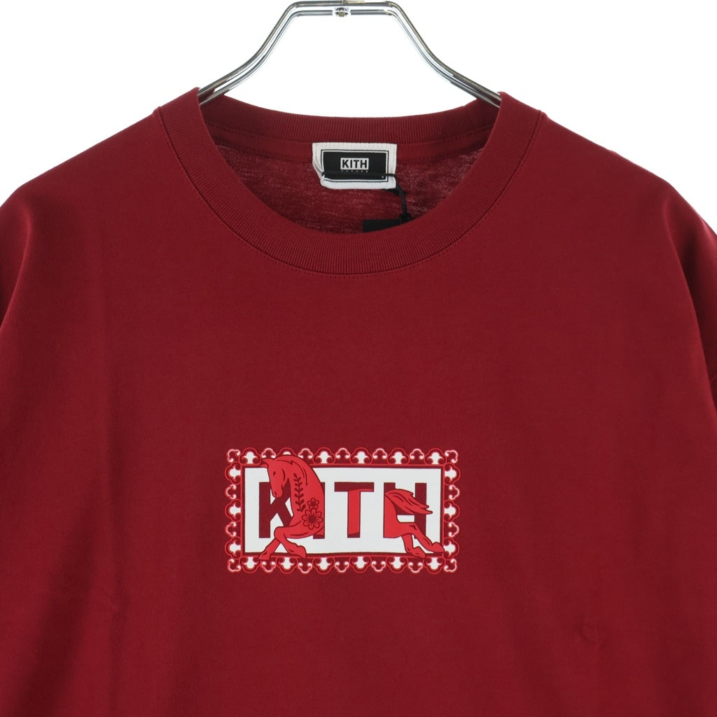 KITH(キス) TREATS YEAR PF THE HORSE TEE フロントロゴプリント クルーネック 半袖Tシャツ レッド 26-073-066-0000-1-0