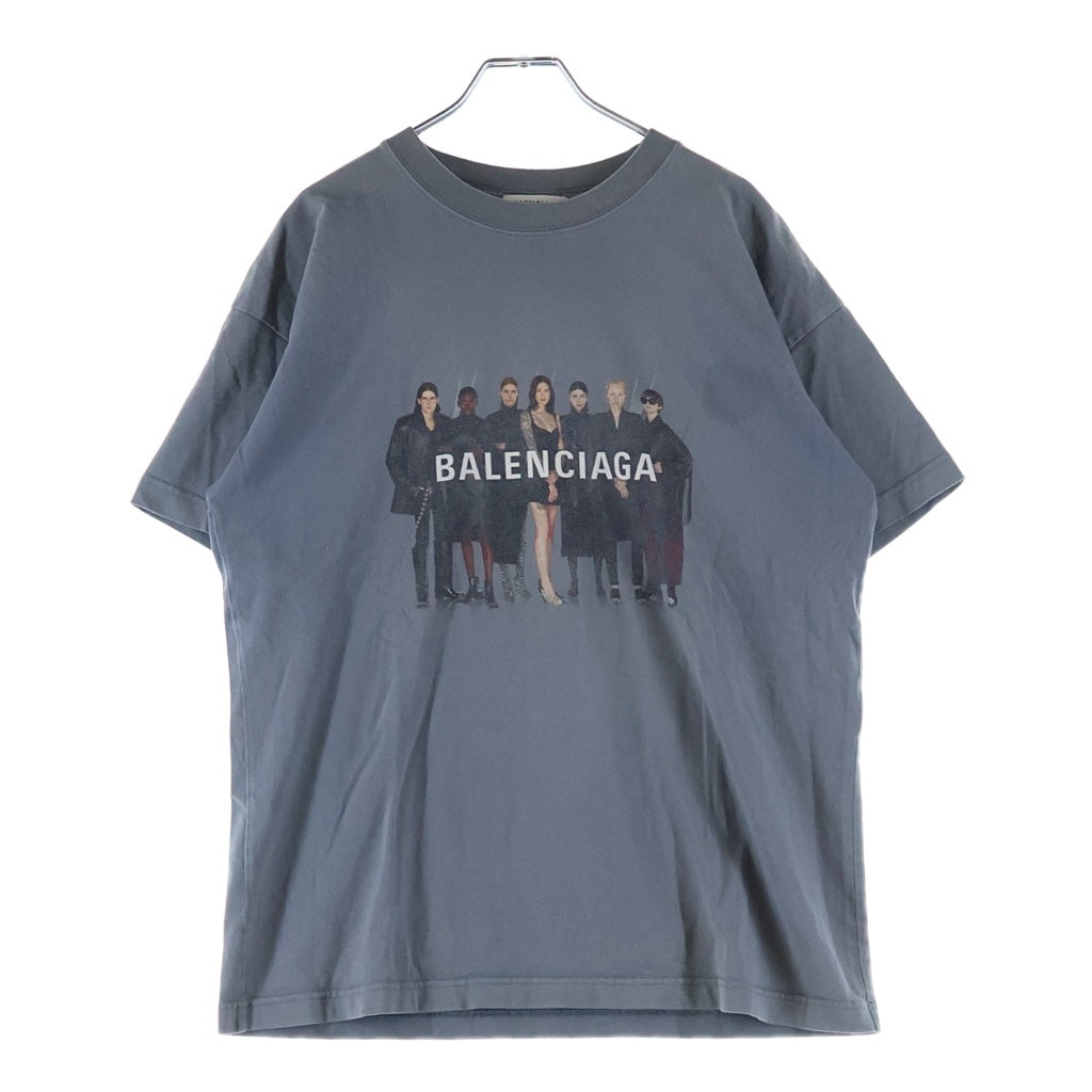 BALENCIAGA(バレンシアガ) リアルバレンシアガ フロント クルーネック 半袖Tシャツ グレー 612965 TIV47