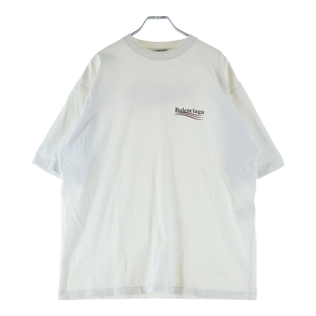 BALENCIAGA(バレンシアガ) キャンペーンロゴプリント クルーネック 半袖Tシャツ ホワイト 620941 TIV52 9040