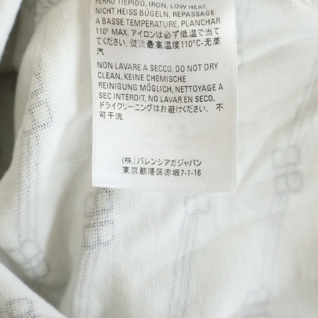 BALENCIAGA(バレンシアガ) BBロゴ総柄 クルーネック 半袖Tシャツ ホワイト 612965 TIVA1 2020