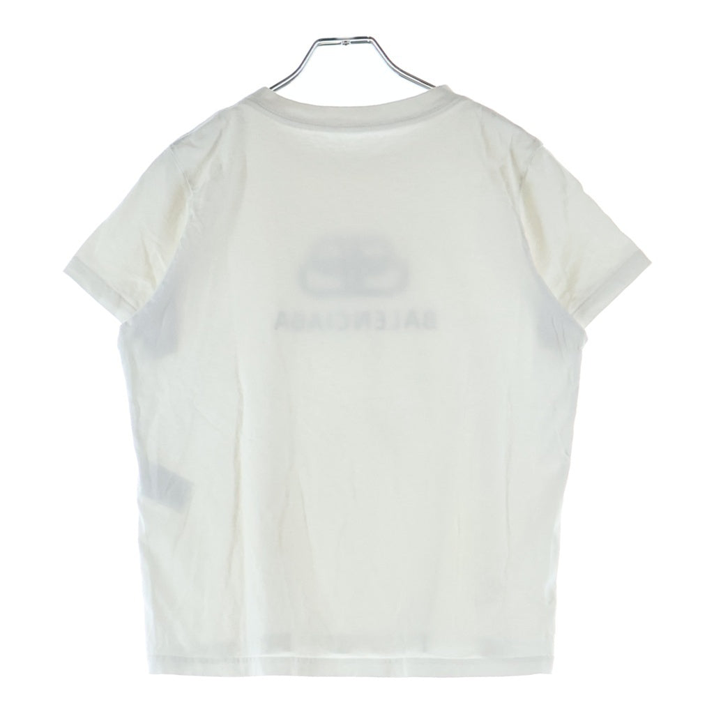 BALENCIAGA(バレンシアガ) BBロゴプリント クルーネック 半袖Tシャツ ホワイト レディース 578133 TEV48