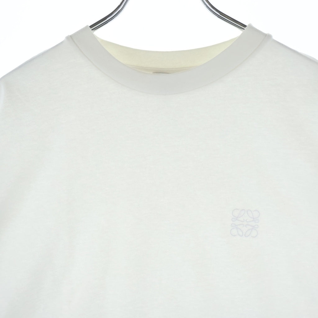 LOEWE(ロエベ) アナグラムロゴ刺繍 クルーネック 半袖Tシャツ ホワイト H526Y22XBC