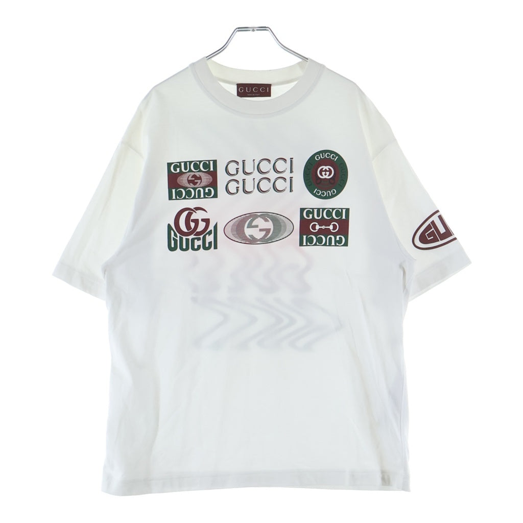 GUCCI(グッチ) Multi Logo Tee マルチロゴ クルーネック 半袖Tシャツ ホワイト 784361 XJGQY