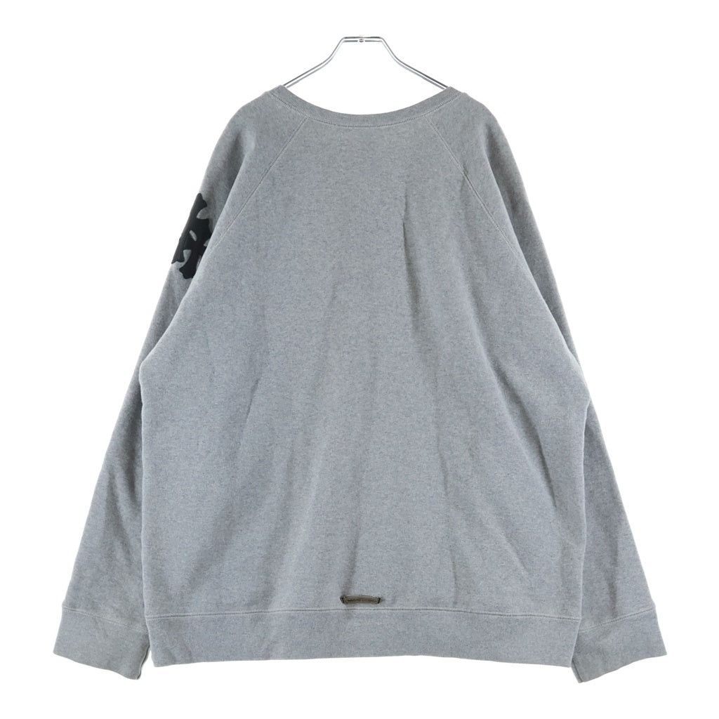 CHROME HEARTS(クロムハーツ) Y NOT SWTSHRT GYN U PAPER JAM クロスパッチ付きクルーネックスウェット グレー